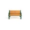Frog Furnishings Cedar 4' Heritage Bench with Green Frame PB 4CEDGFHER - alternate 2